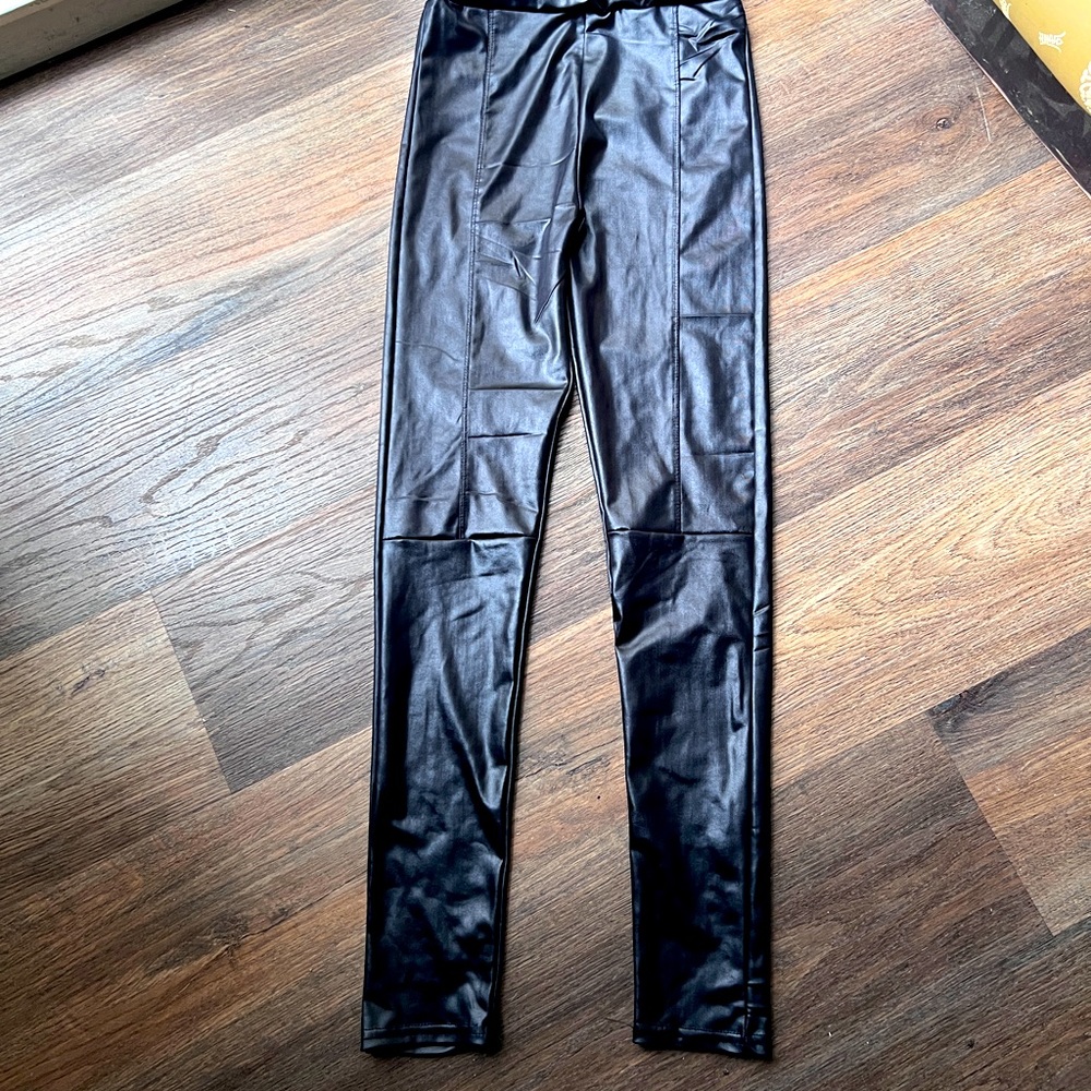 Black Pleather Pants - image 1